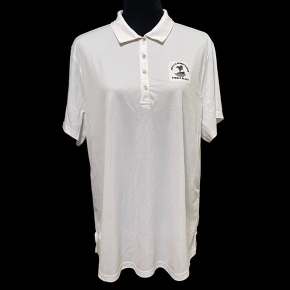 Bermuda Sands White Pebble Beach Golf Polo Shirt Stretch 2XL - Picture 1 of 8